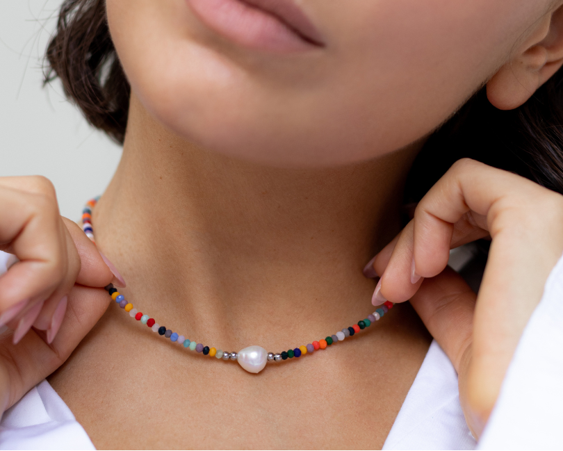 Eloise Pearl Beaded Necklace - Elegant Jewelry | Theleri