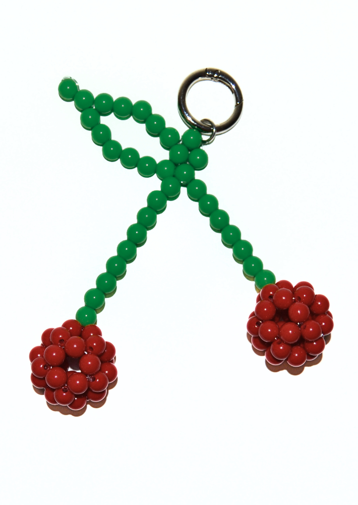 Cherry Charm – Beaded Bag Accessory
