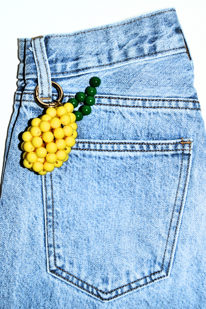Lemon Charm – Beaded Bag Accessory