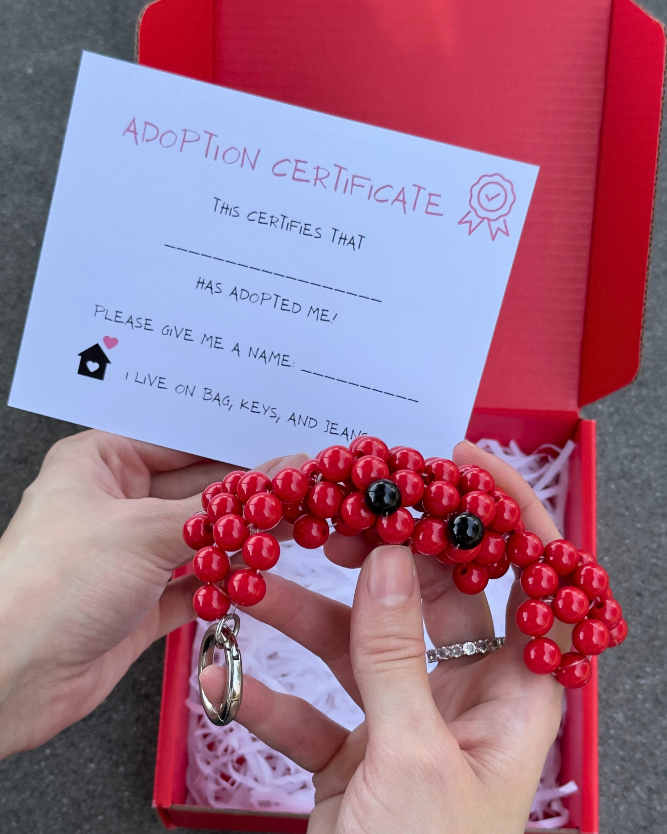 Crab Beaded Charm – Keychain or Bag Accessory