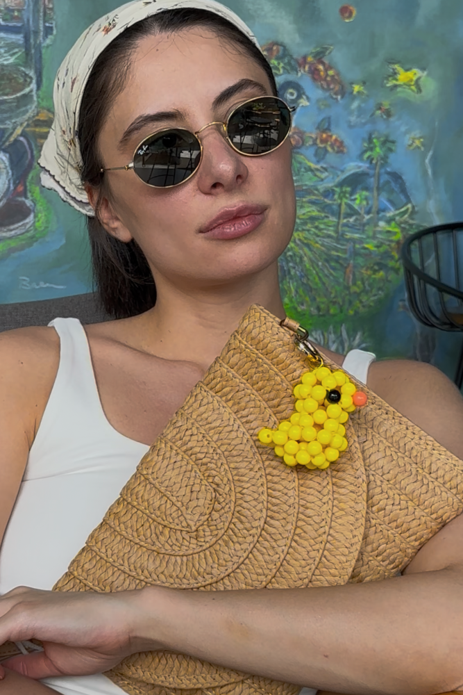 Duckling Beaded Charm – Keychain or Bag Accessory