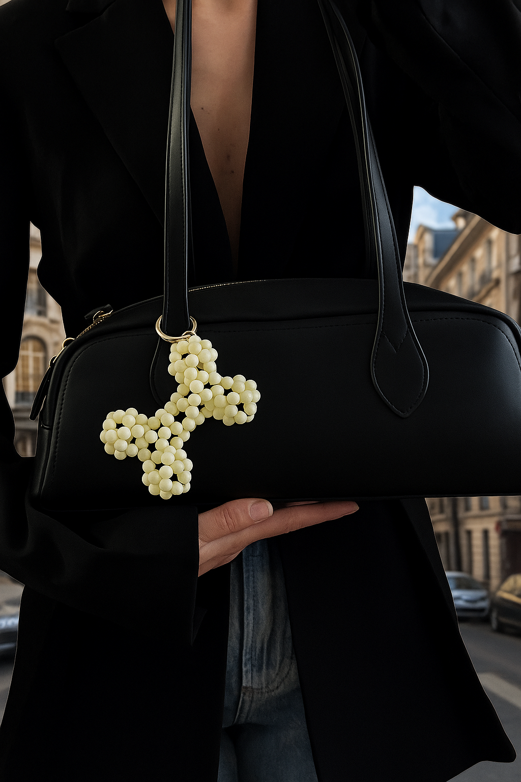 Bone Beaded Charm – Keychain or Bag Accessory