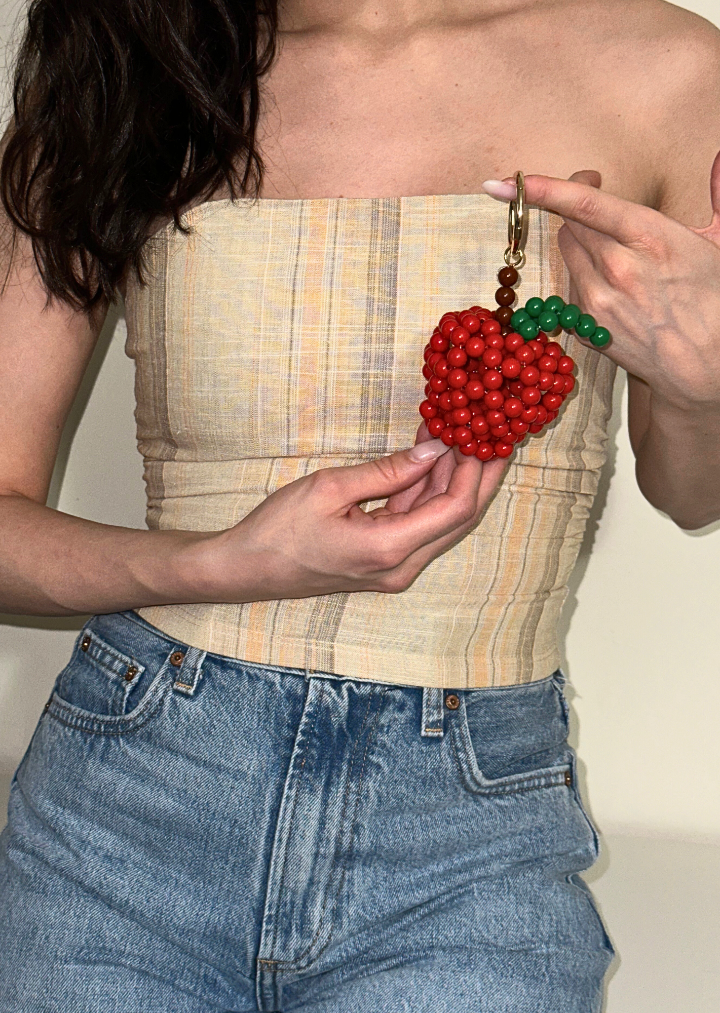Apple Charm – Beaded Bag Charm