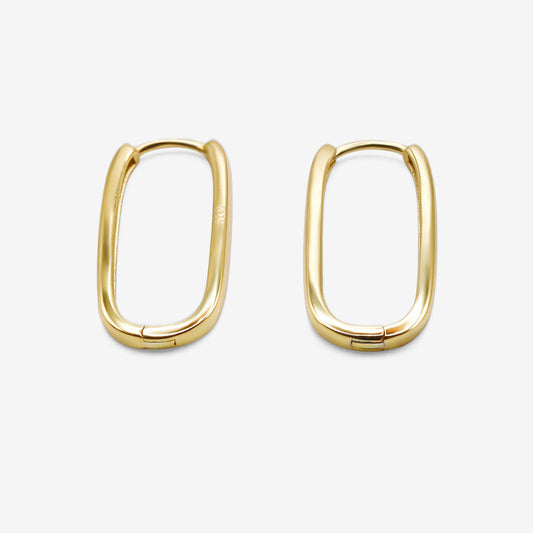 Celine Hollow Geometric Minimalist Gold Huggie Earring