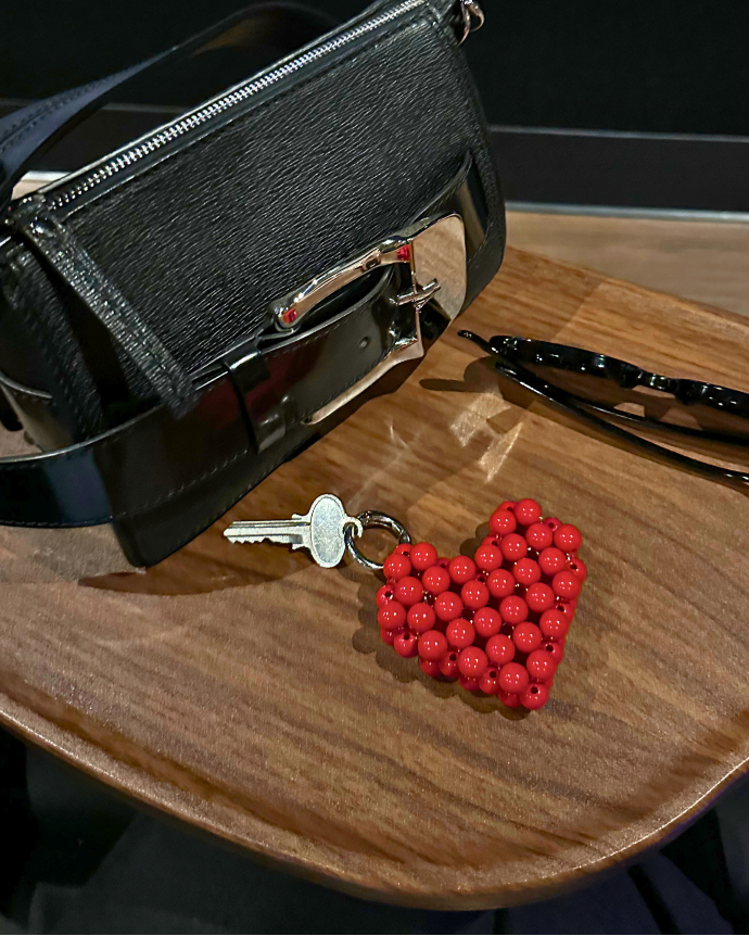 Heart Charm – Beaded Bag Accessory