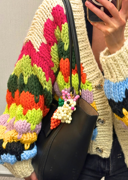 Bunny Charm – Beaded Bag Accessory