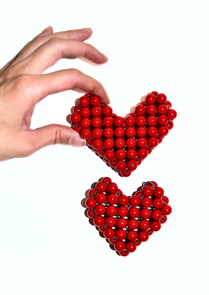 Heart Charm – Beaded Bag Accessory
