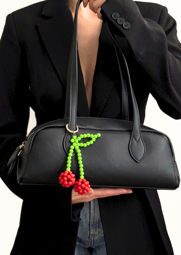 Cherry Beaded Charm – Keychain or Bag Accessory