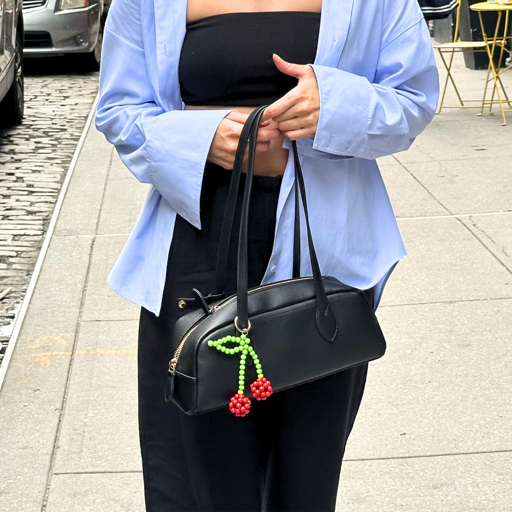 Cherry Charm – Beaded Bag Accessory