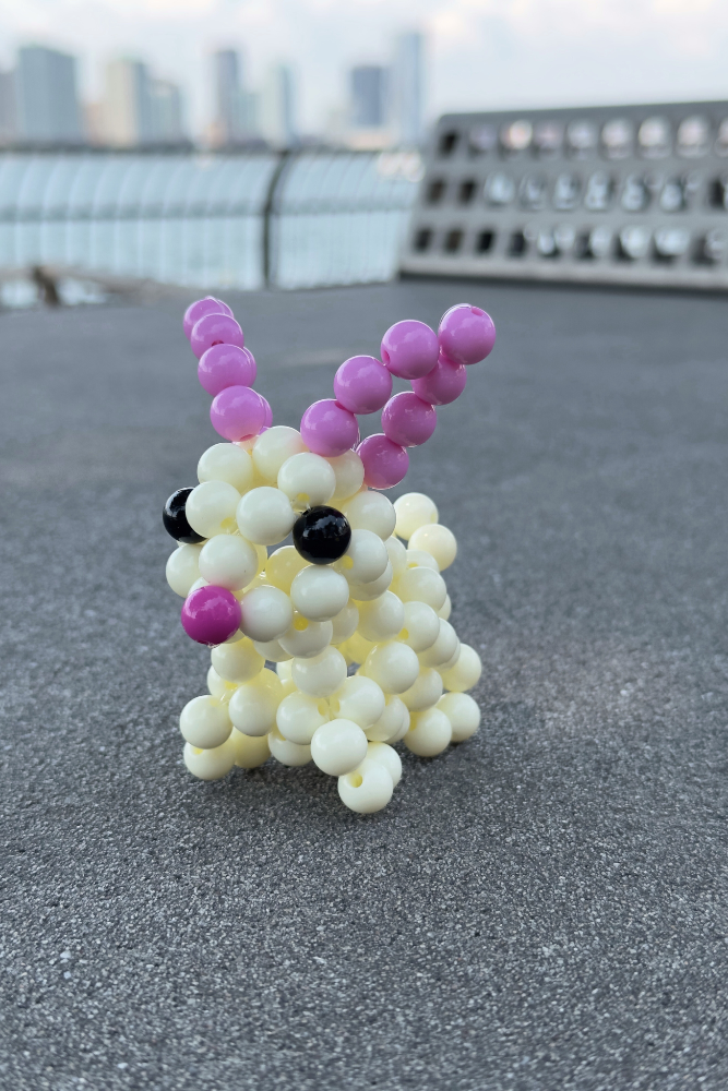 Bunny Beaded Charm – Cute Handmade Keychain or Bag Accessory