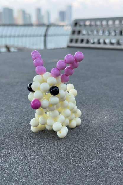 Bunny Beaded Charm – Cute Handmade Keychain or Bag Accessory