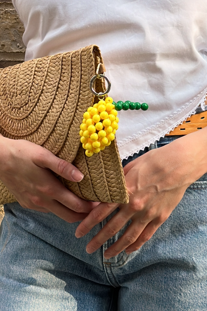 Lemon Charm – Beaded Bag Accessory