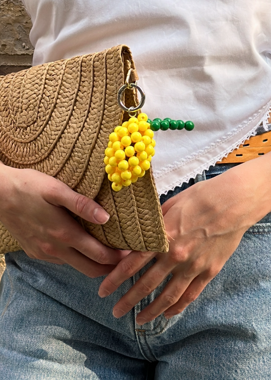 Lemon Charm – Beaded Bag Accessory