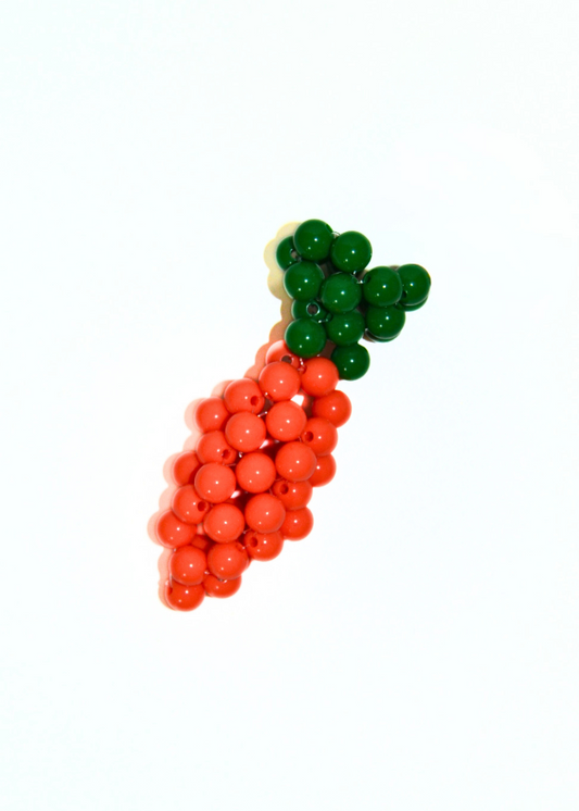 Carrot Beaded Charm – Handmade Keychain or Bag Accessory