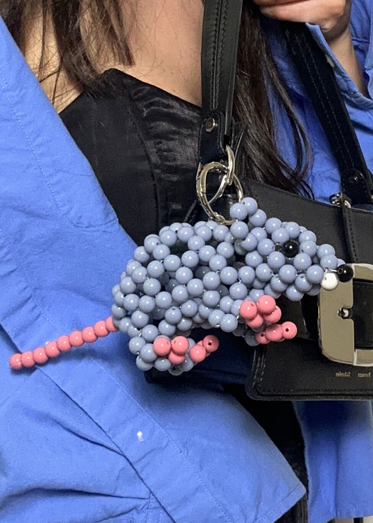 Cheeky Rat Charm – Beaded Bag Accessory