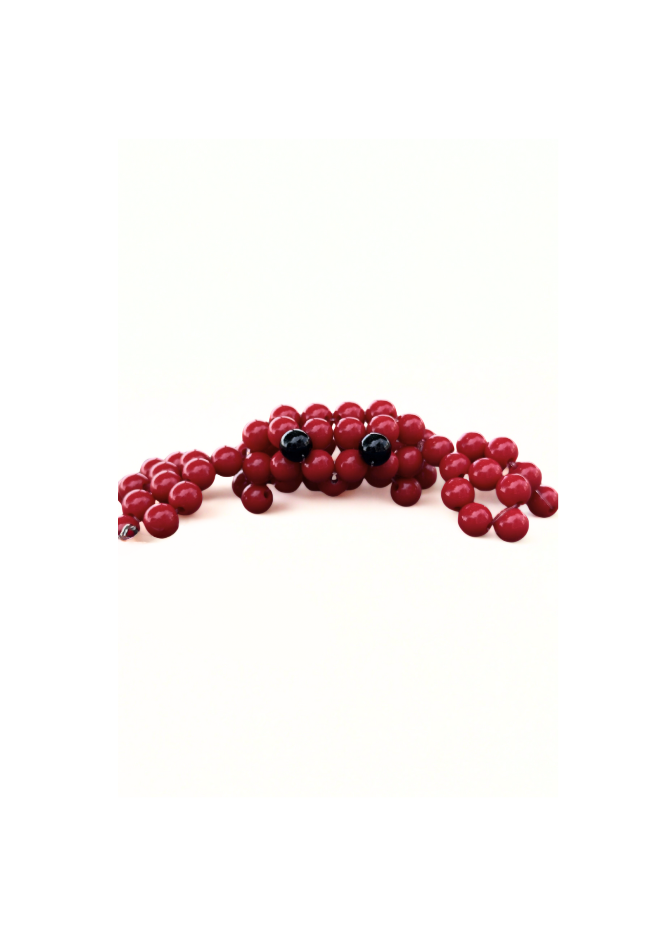 Red jelly bean crab on a white background