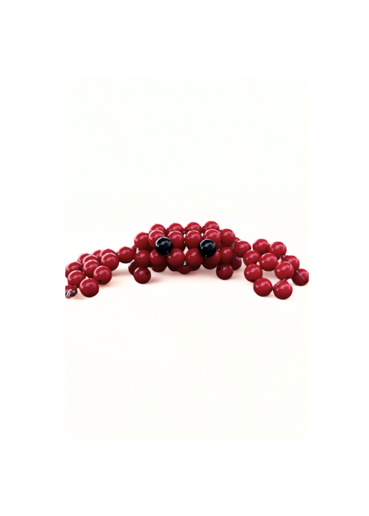 Red jelly bean crab on a white background